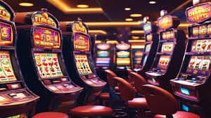 Tampilan permainan slots dan meja dealer langsung